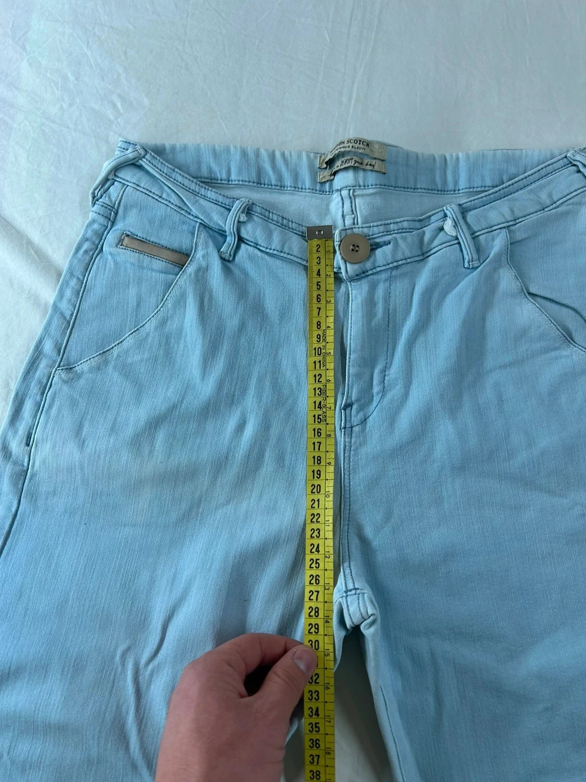 Jeans skinny azuis claros turquesa maison scotch amsterdams blauw w30 l32 – photo 5